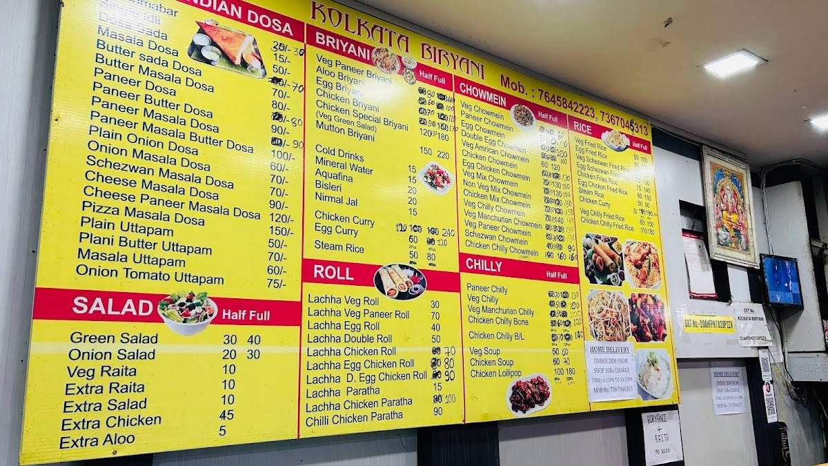 Kolkata Biryani menu