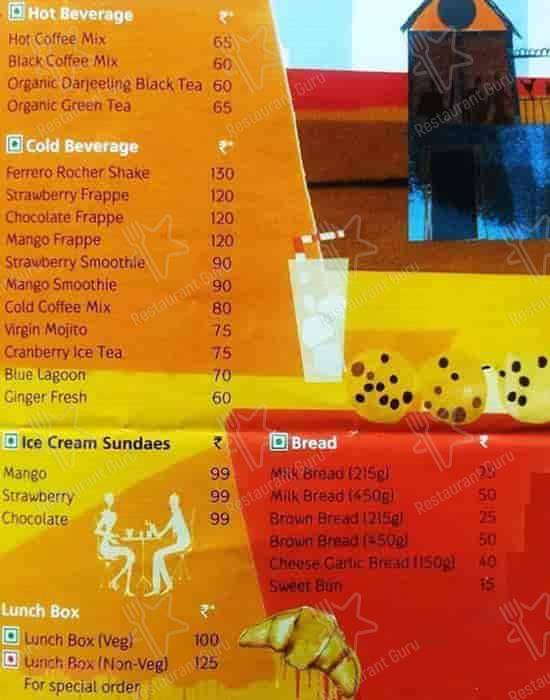 Just Baked menu