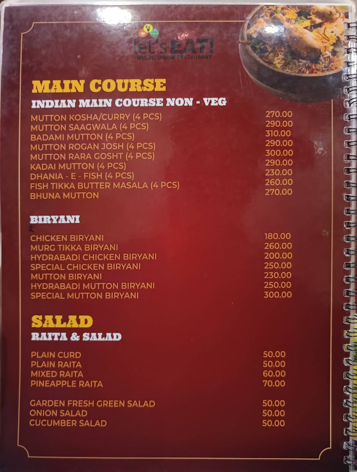 Let's EAT menu