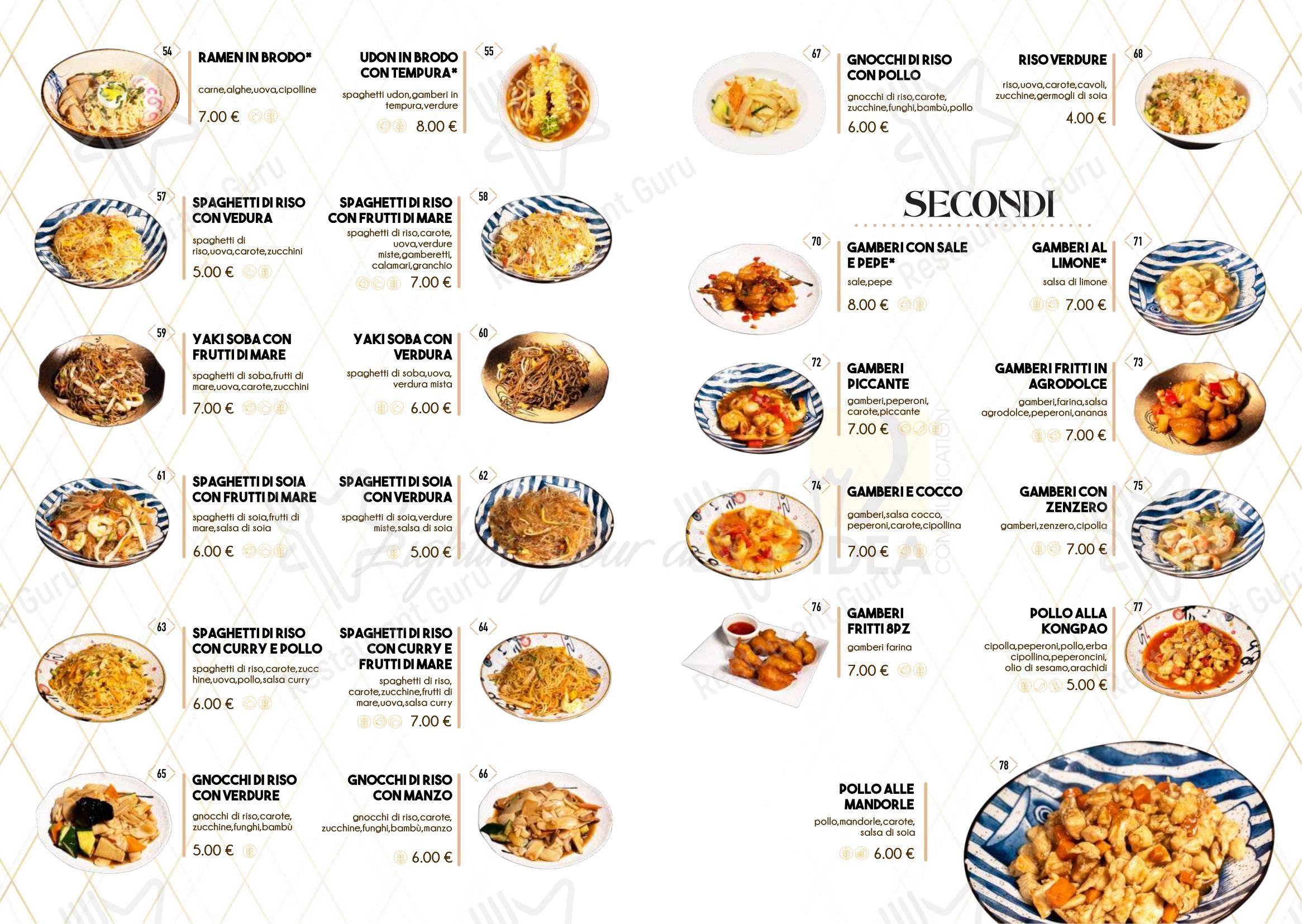 Konan in Roma - Menu