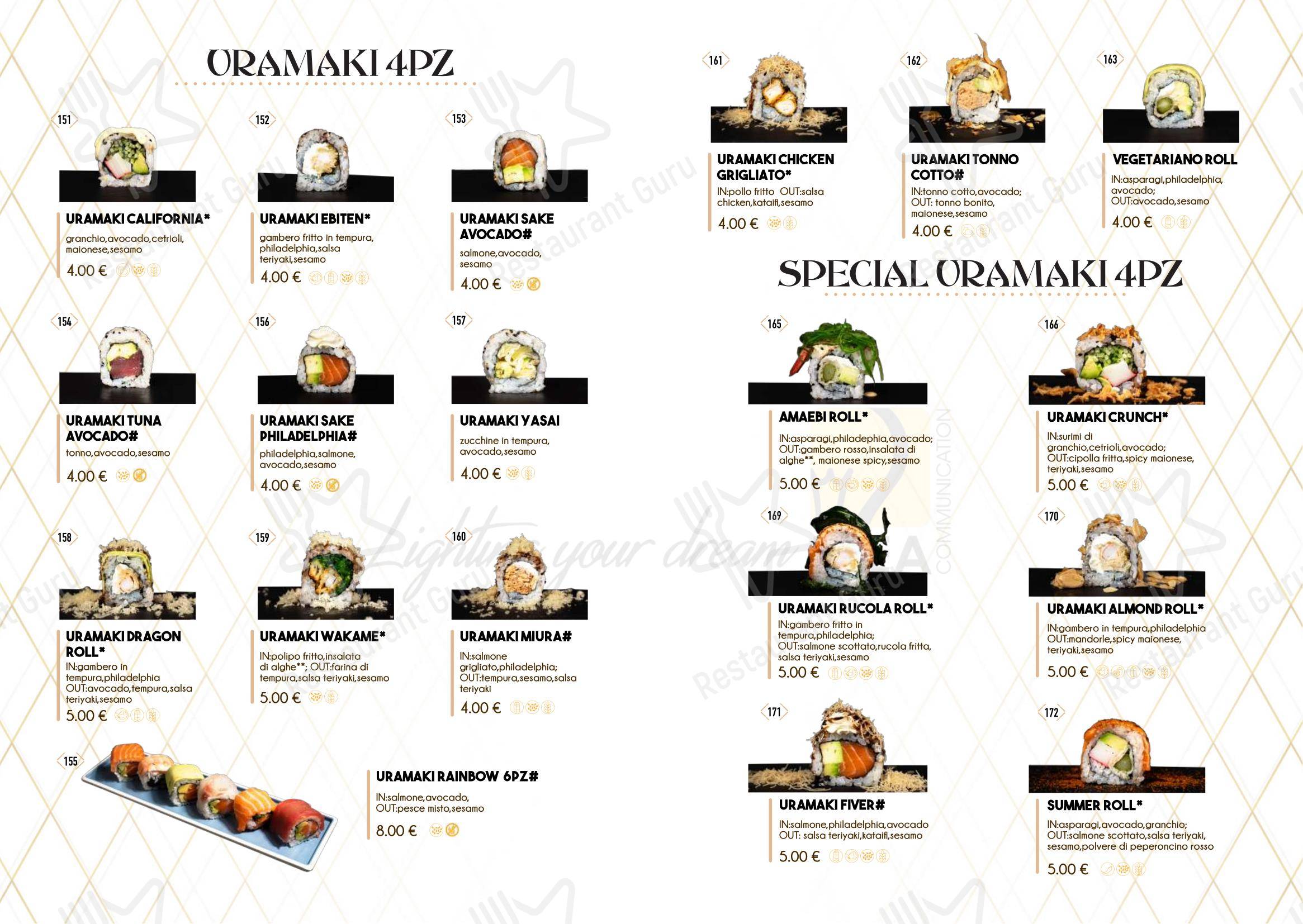 Konan in Roma - Menu