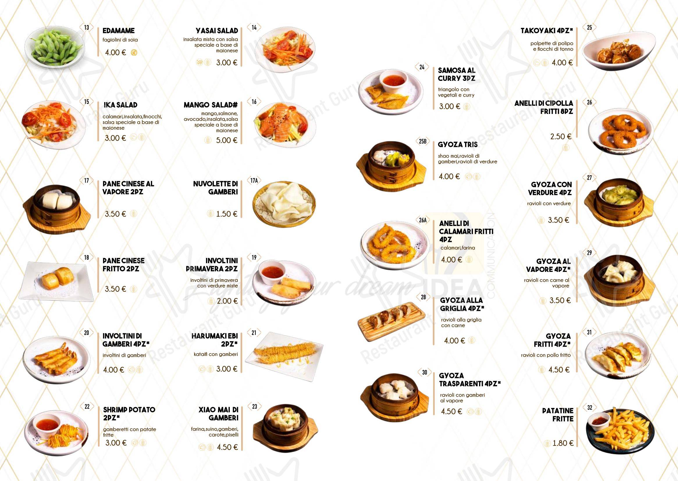 Konan in Roma - Menu