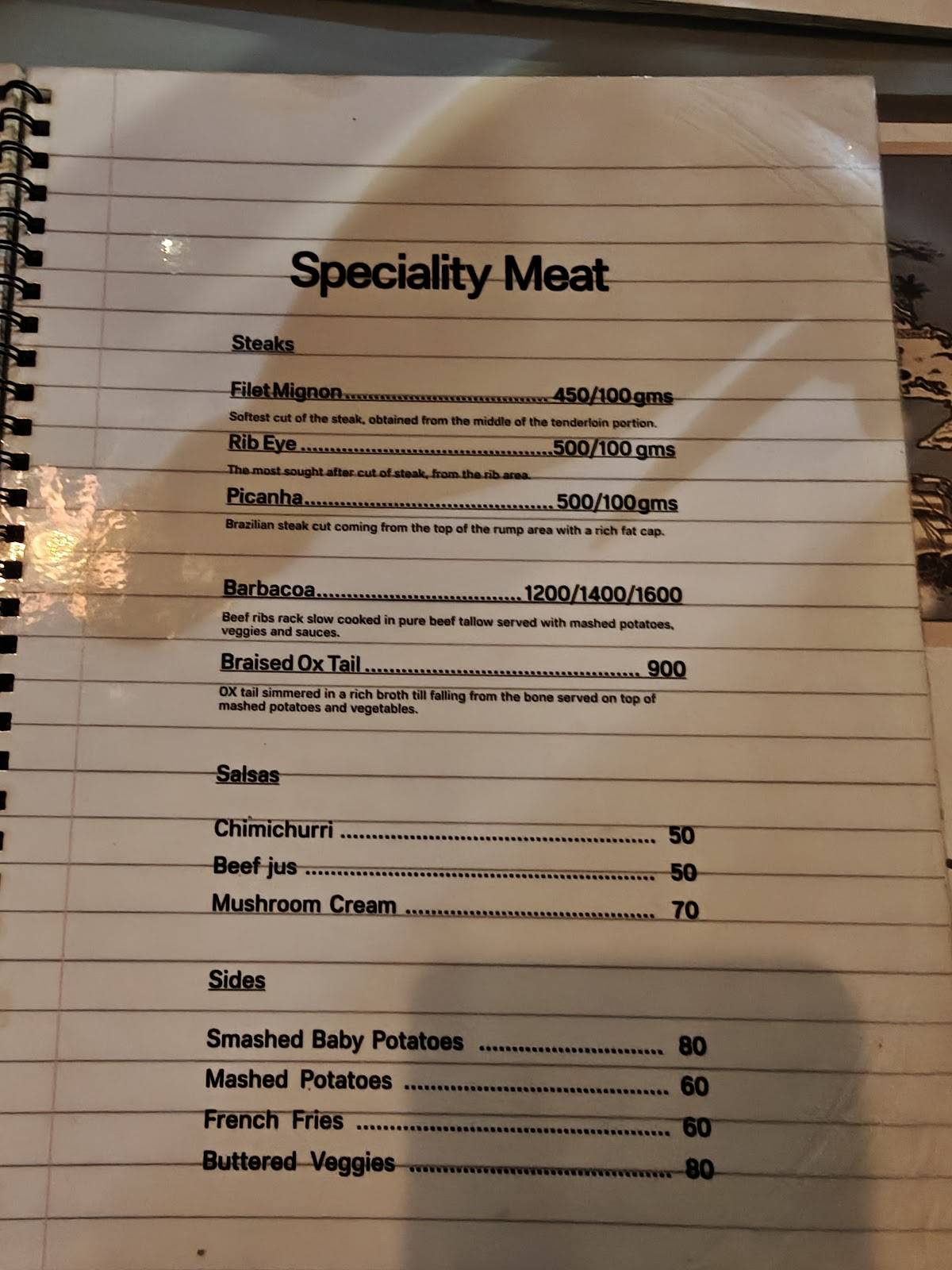 Latin Street menu