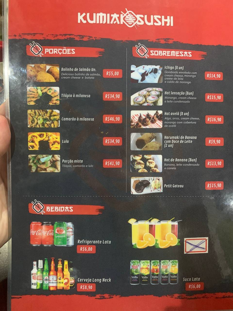 Kumiai Sushi Curitiba cardápio