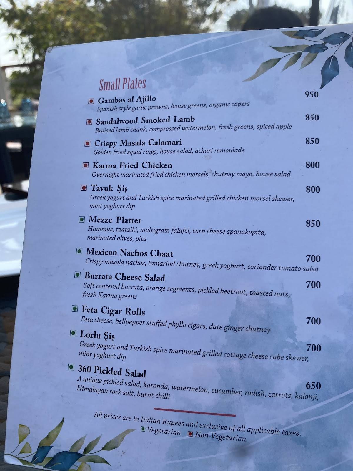 LAKE 360 menu