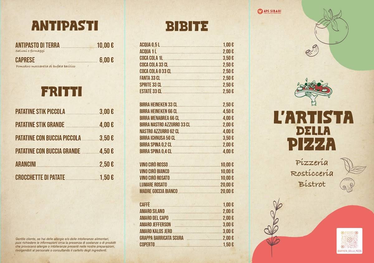 Menu di L’ARTISTA DELLA PIZZA 