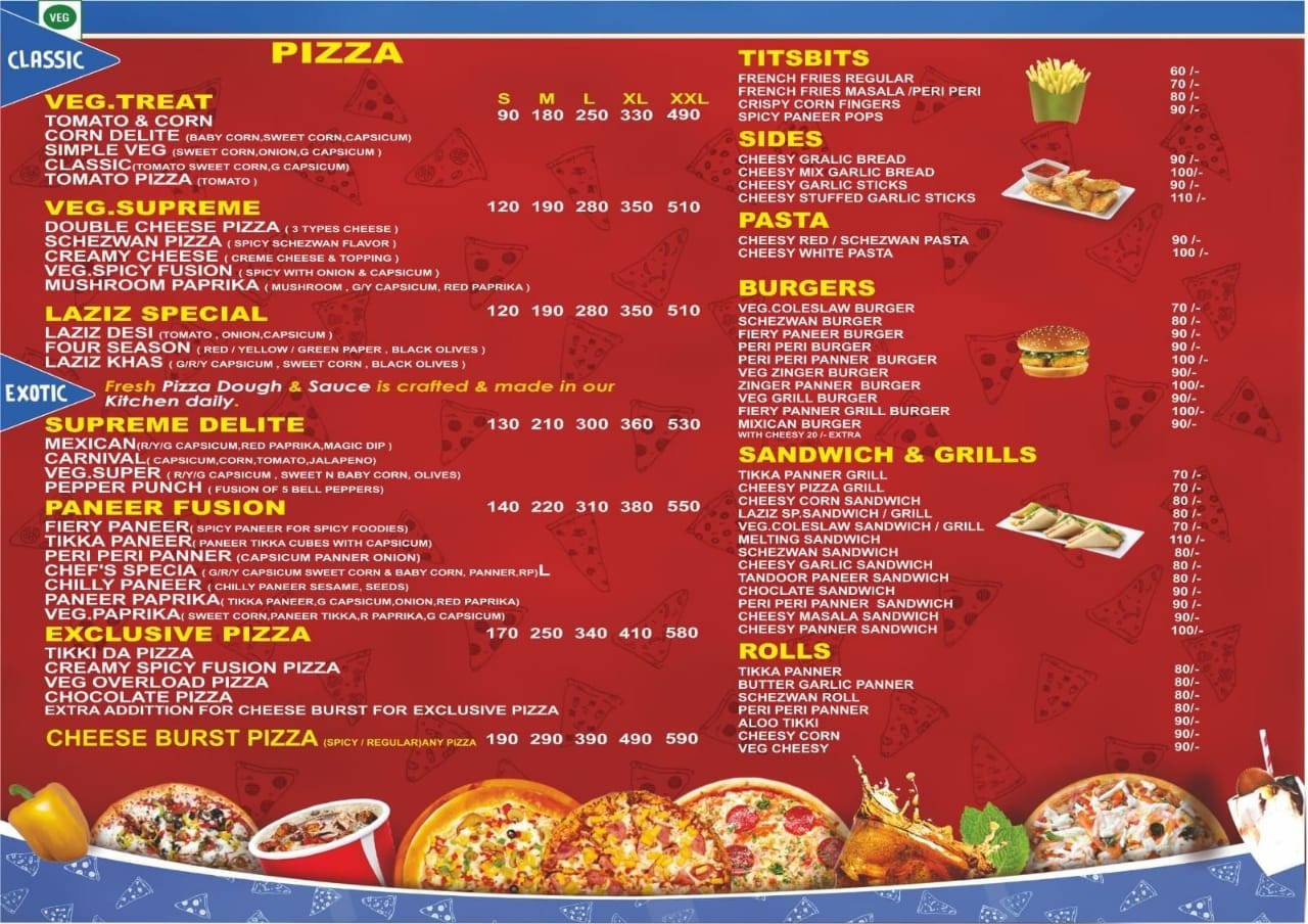 Lazeez Restaurant menu