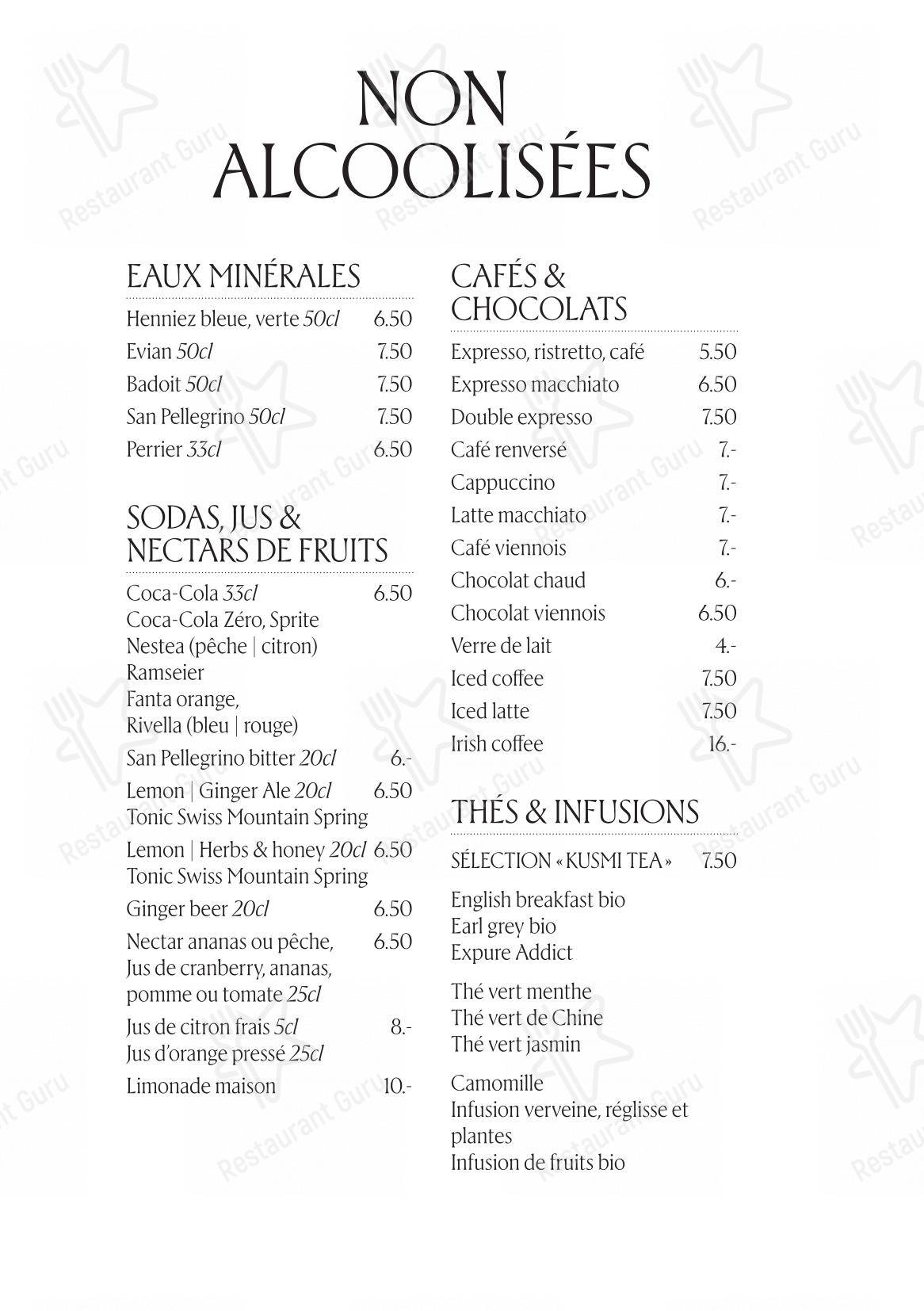 菜单 per L'Accademia in Losanna