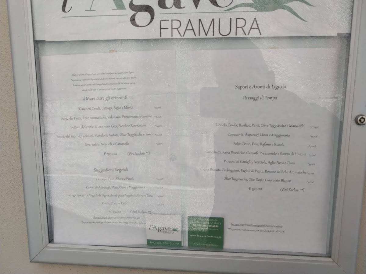 Menu di L'Agave 