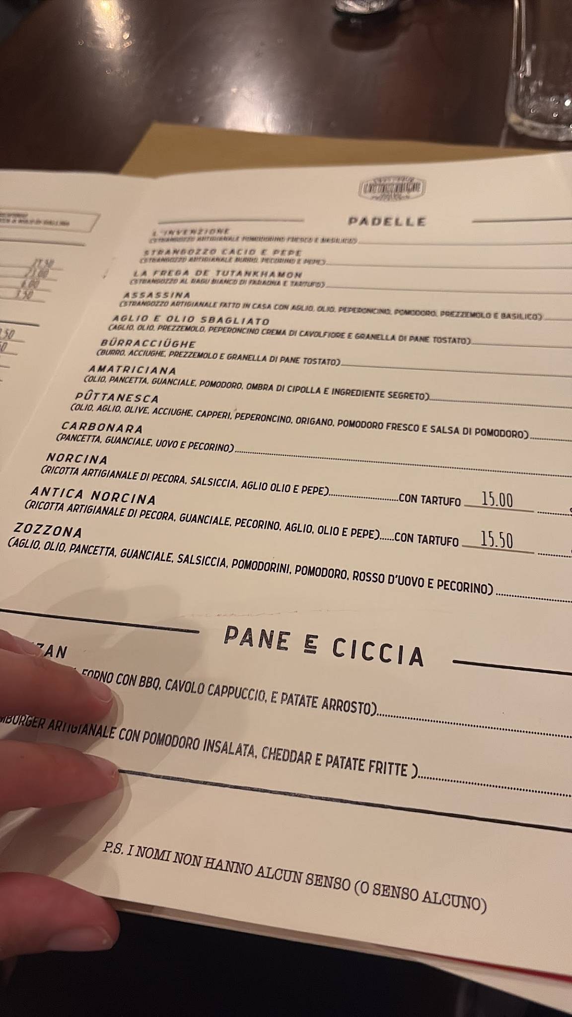 Menu di L'Attaccabrighe 