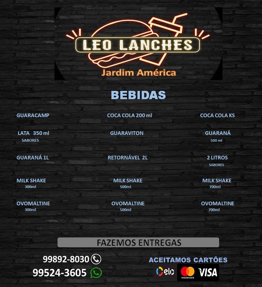 LEO LANCHES Jardim América cardápio