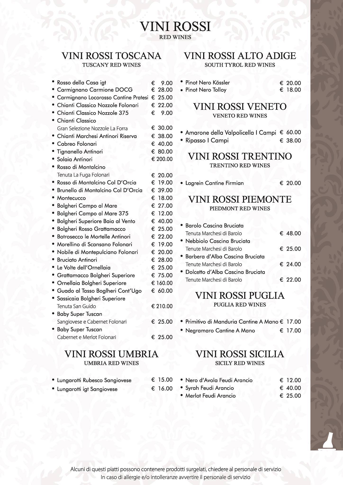 Menu di L'Imperiale 