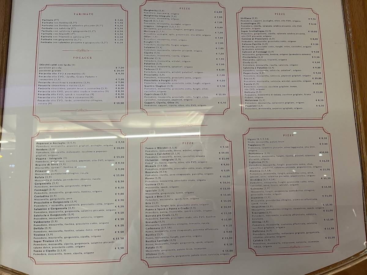 Menu di Pizzeria L'Orchidea 
