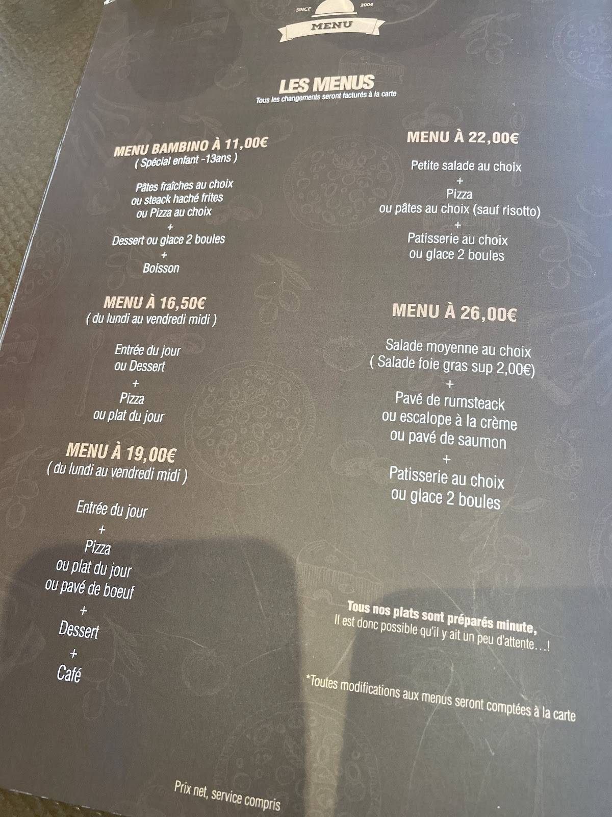 Menu de L'Orchidée