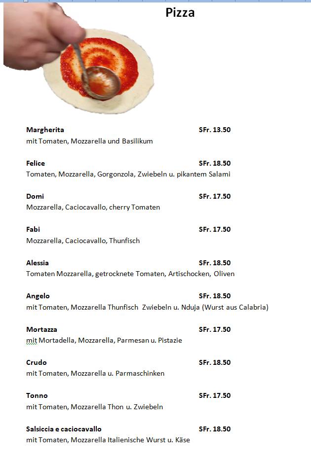 Menu de La Bontà
