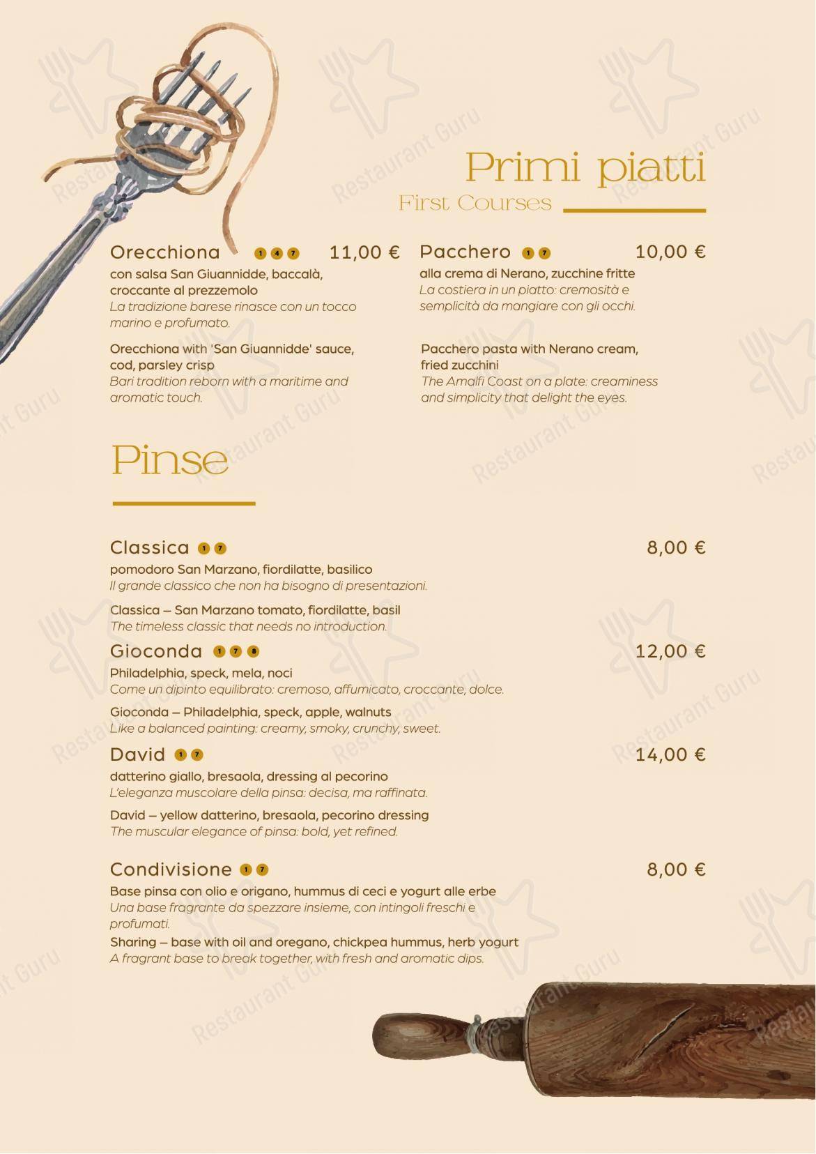 Menu per La Congrega