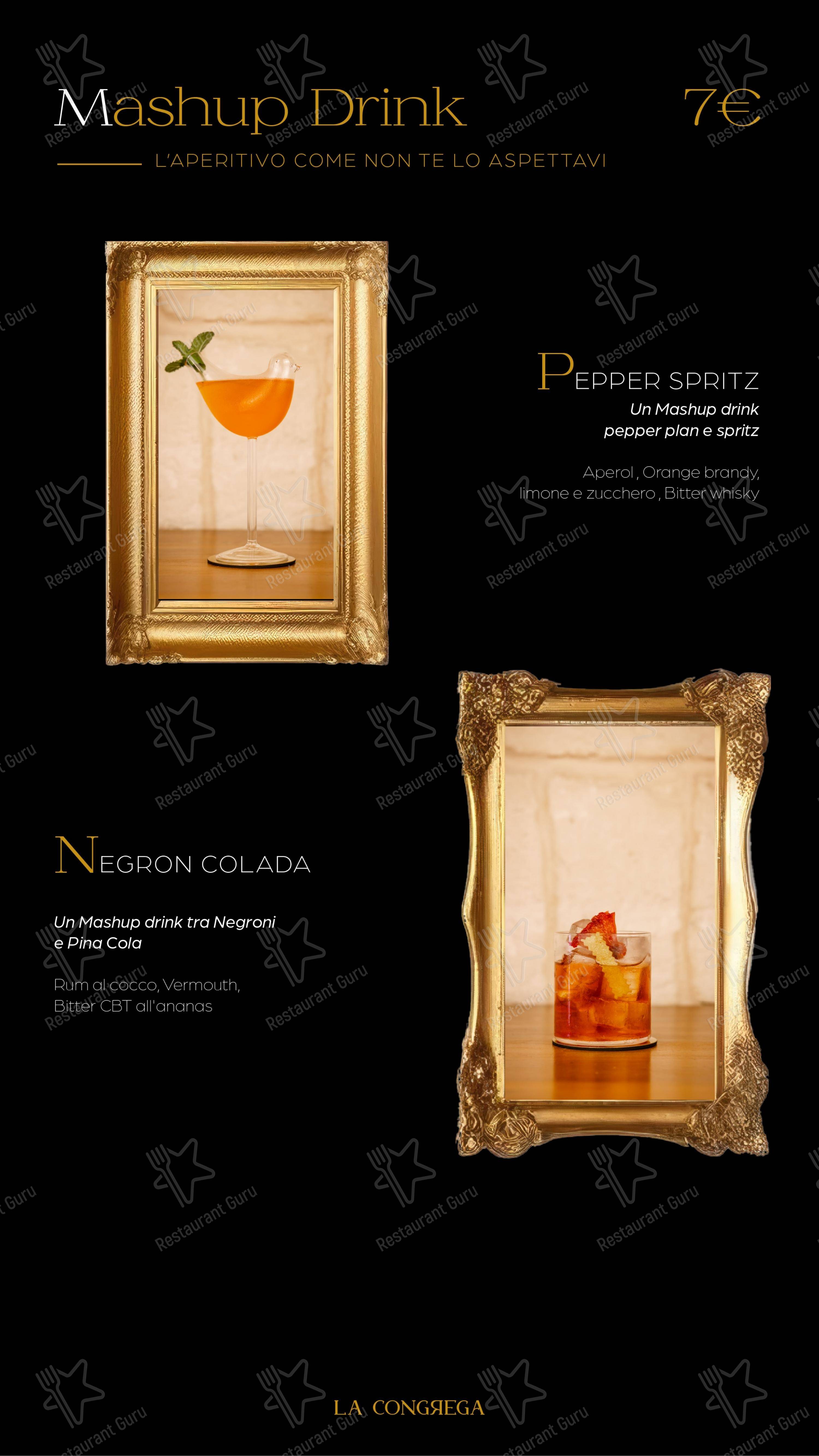 Menu di La Congrega - Menu bar