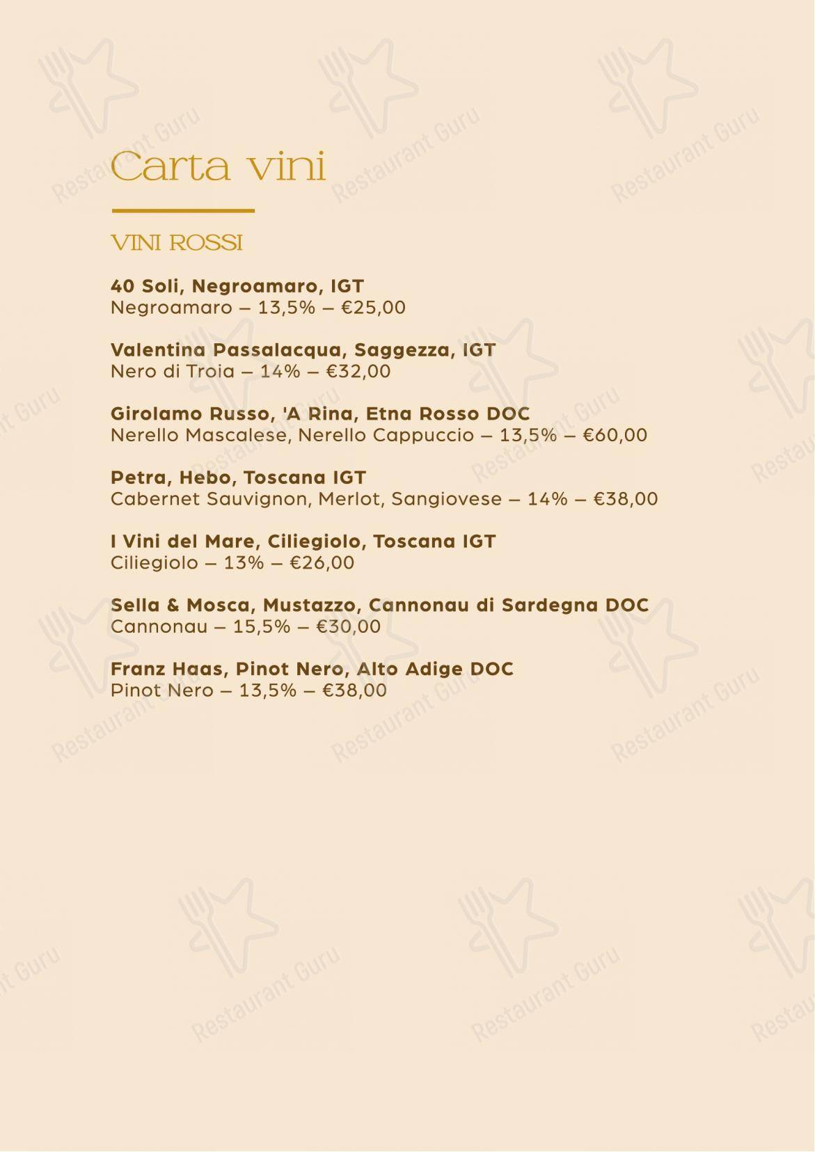 Menu per La Congrega