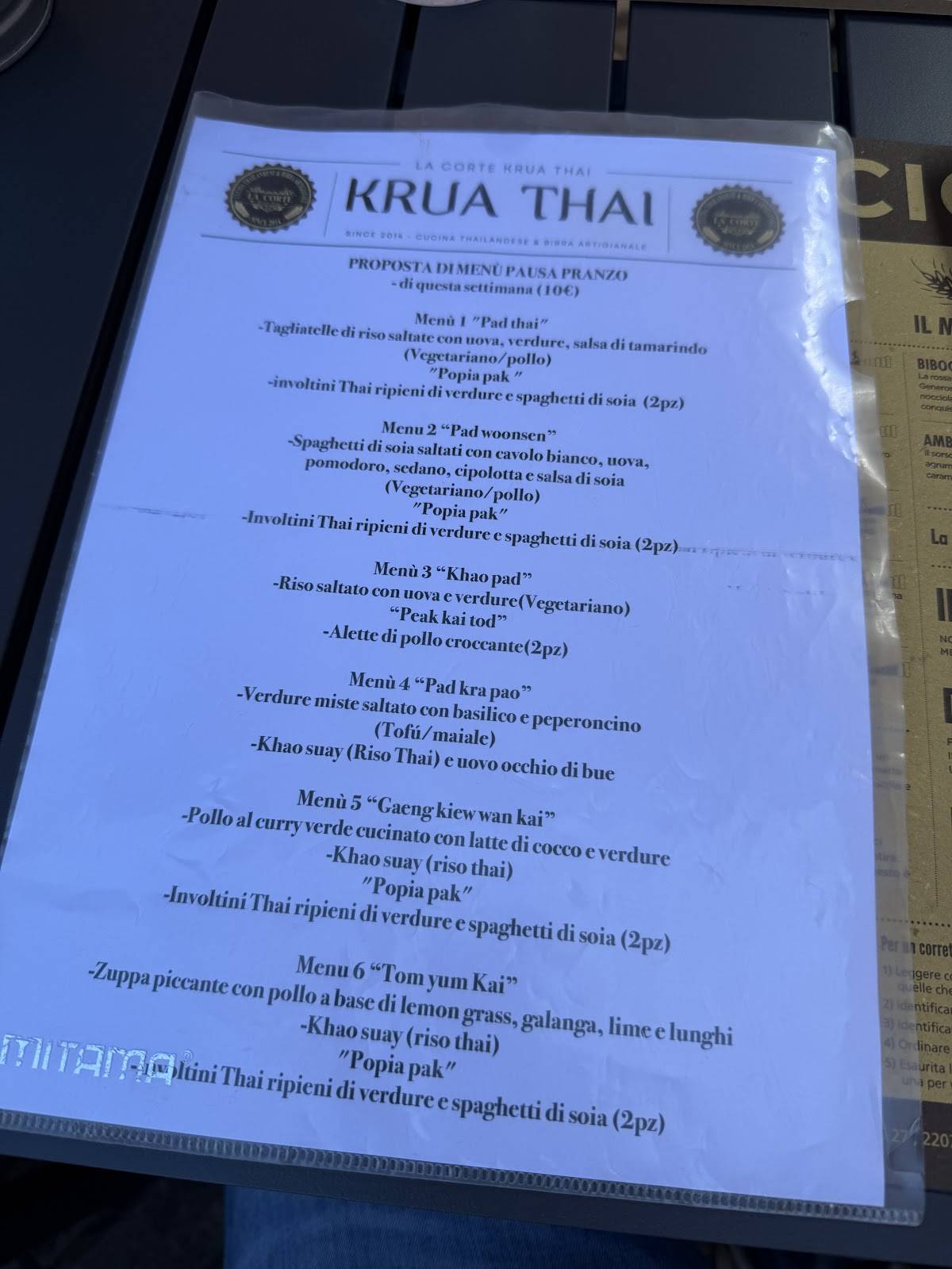 Menu di La Corte Cucina Thai 