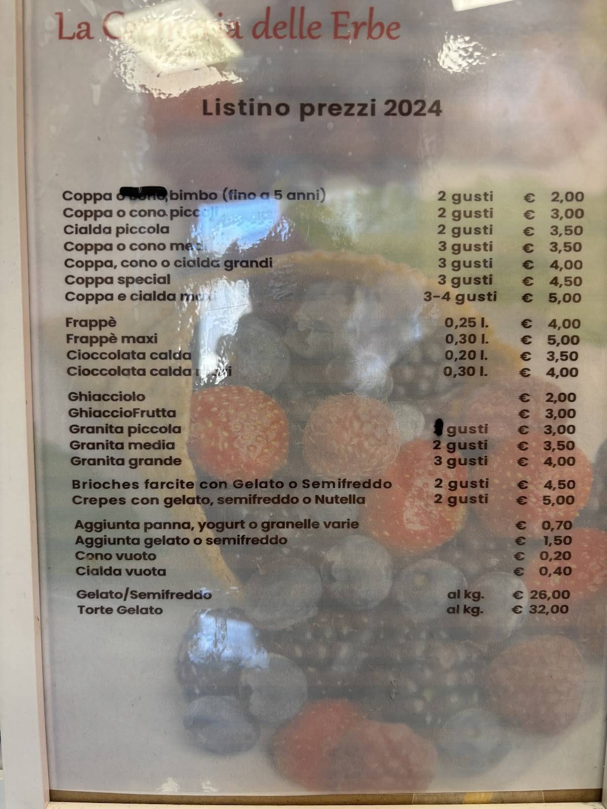 Menu di La Cremeria delle Erbe 
