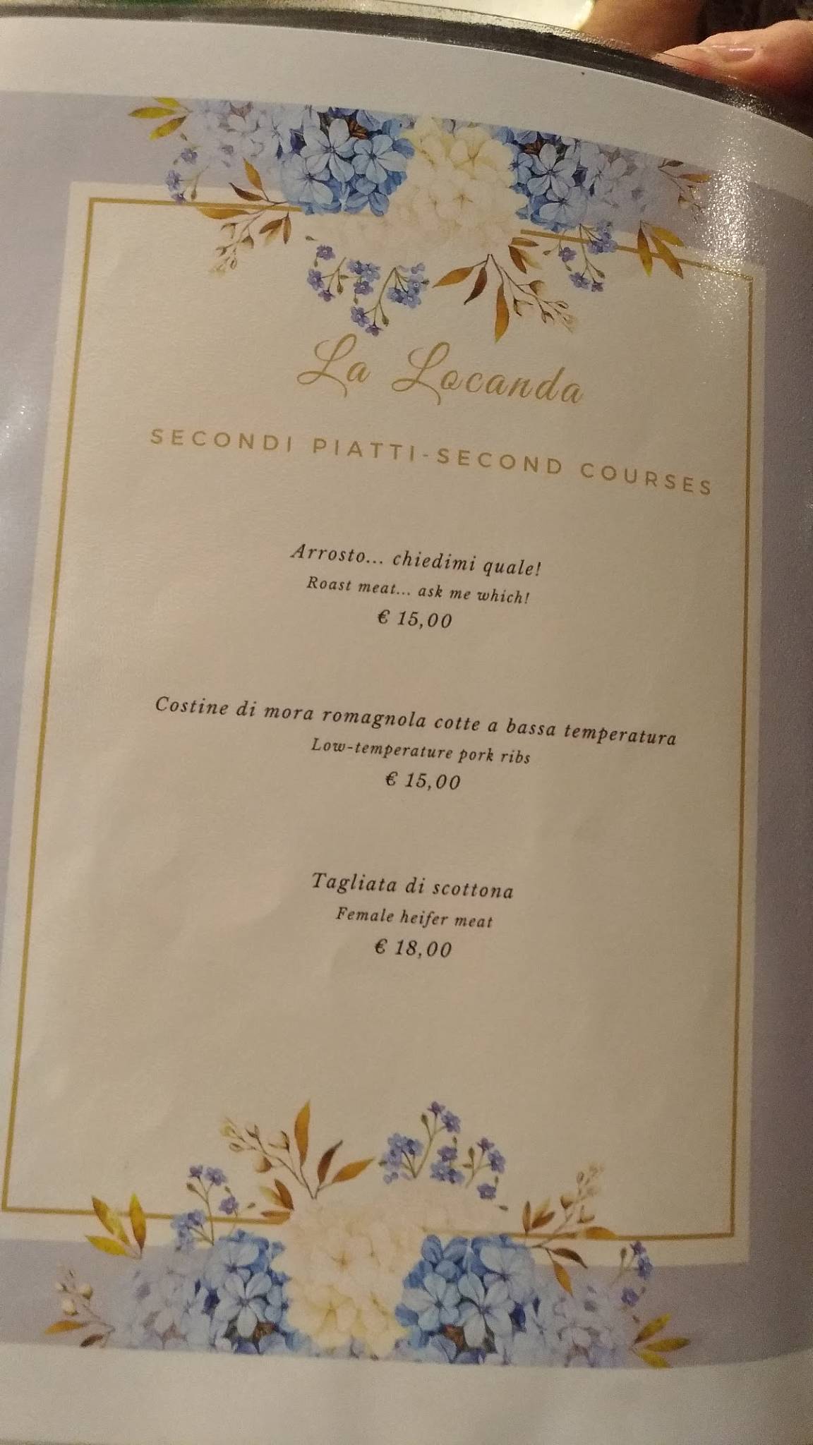 Menu di La Locanda 