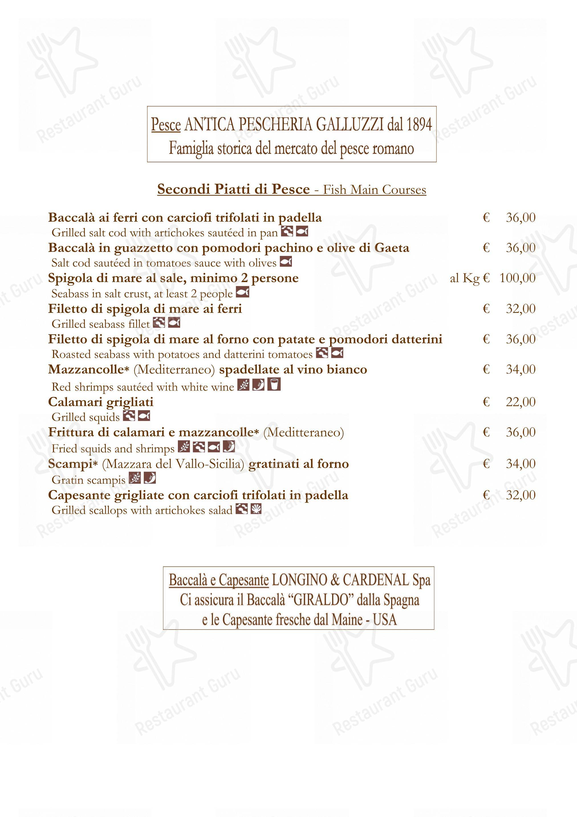Menu per La Matriciana Dal 1870 in Roma