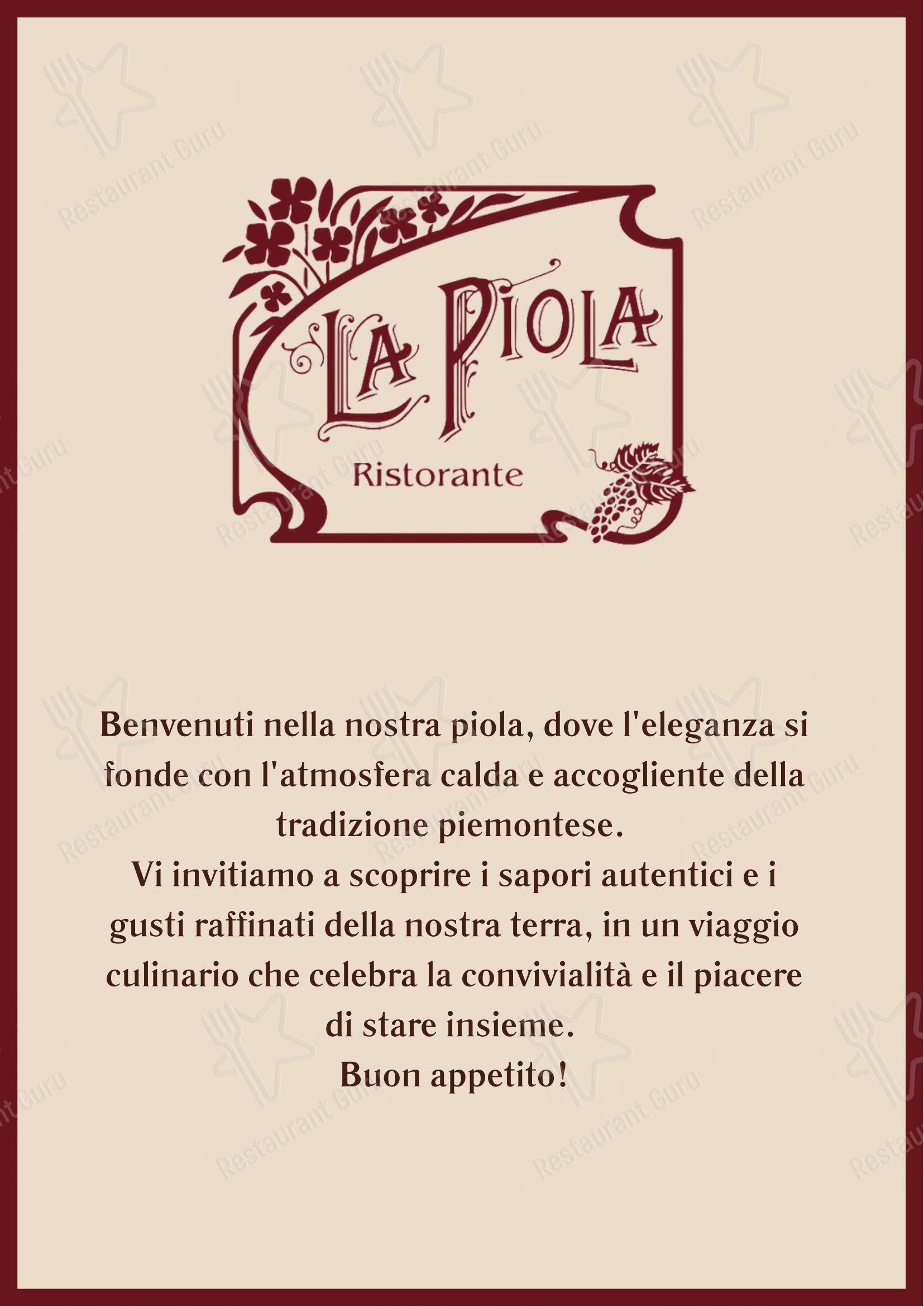 La Piola in Torino - Menu