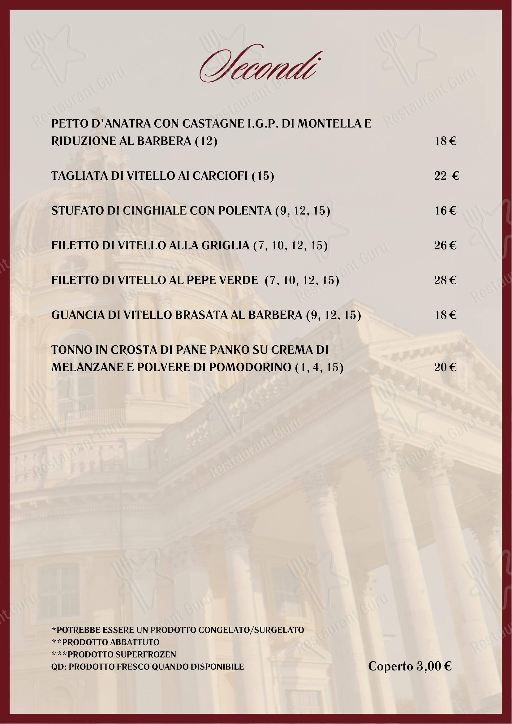 Menu per La Piola pizzeria