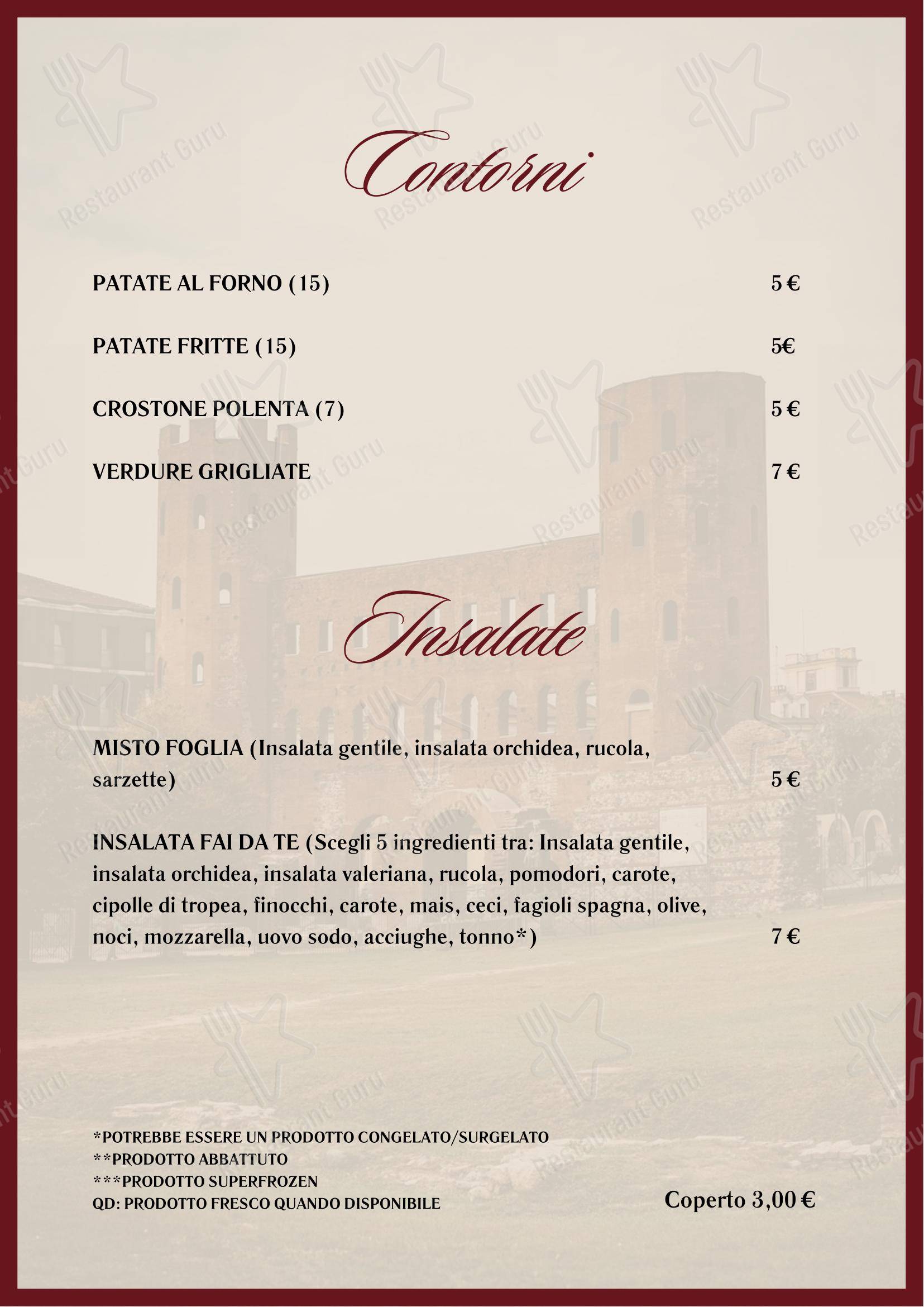 Menu per La Piola in Torino
