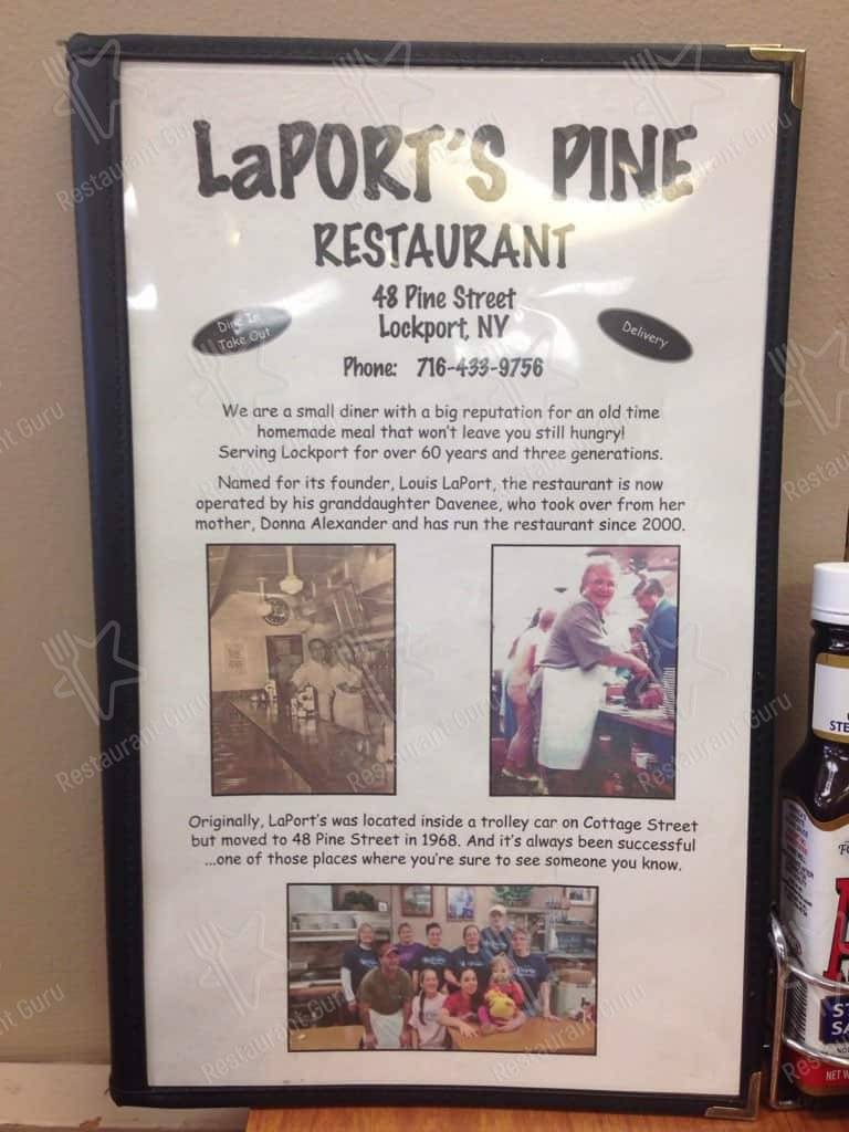 Menu at La Port's Pine Restaurant, Lockport