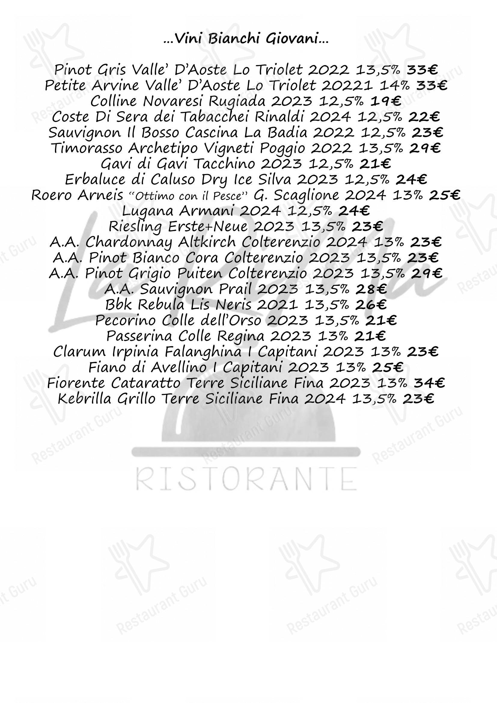 Menu di Ristorante La Rima - Menu bar