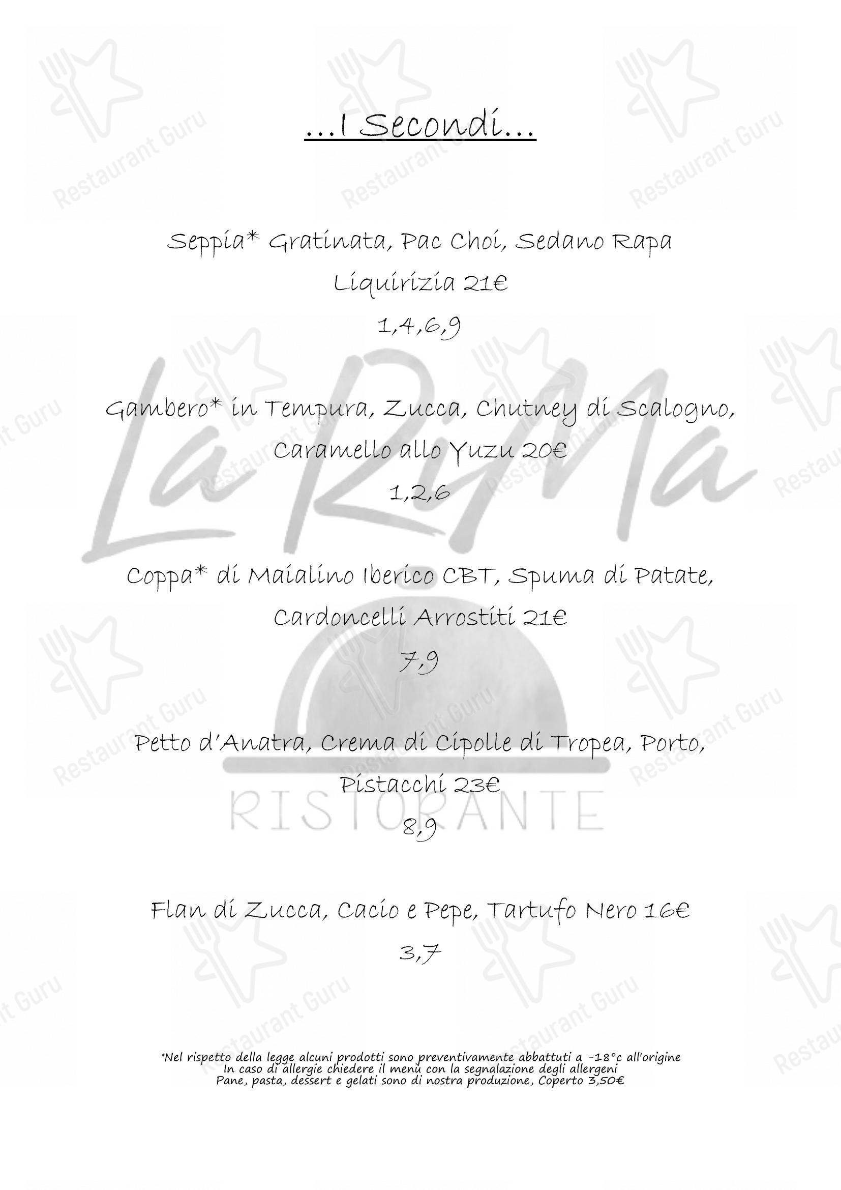 Ristorante La Rima in Novara - Menu
