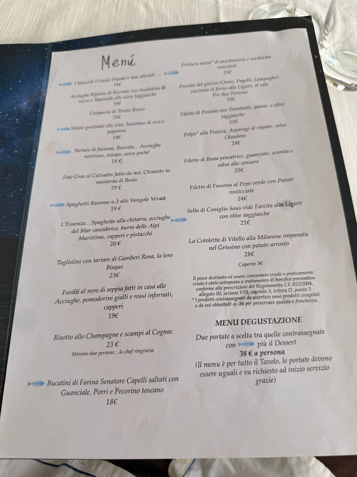 Menu di La Ruggia 