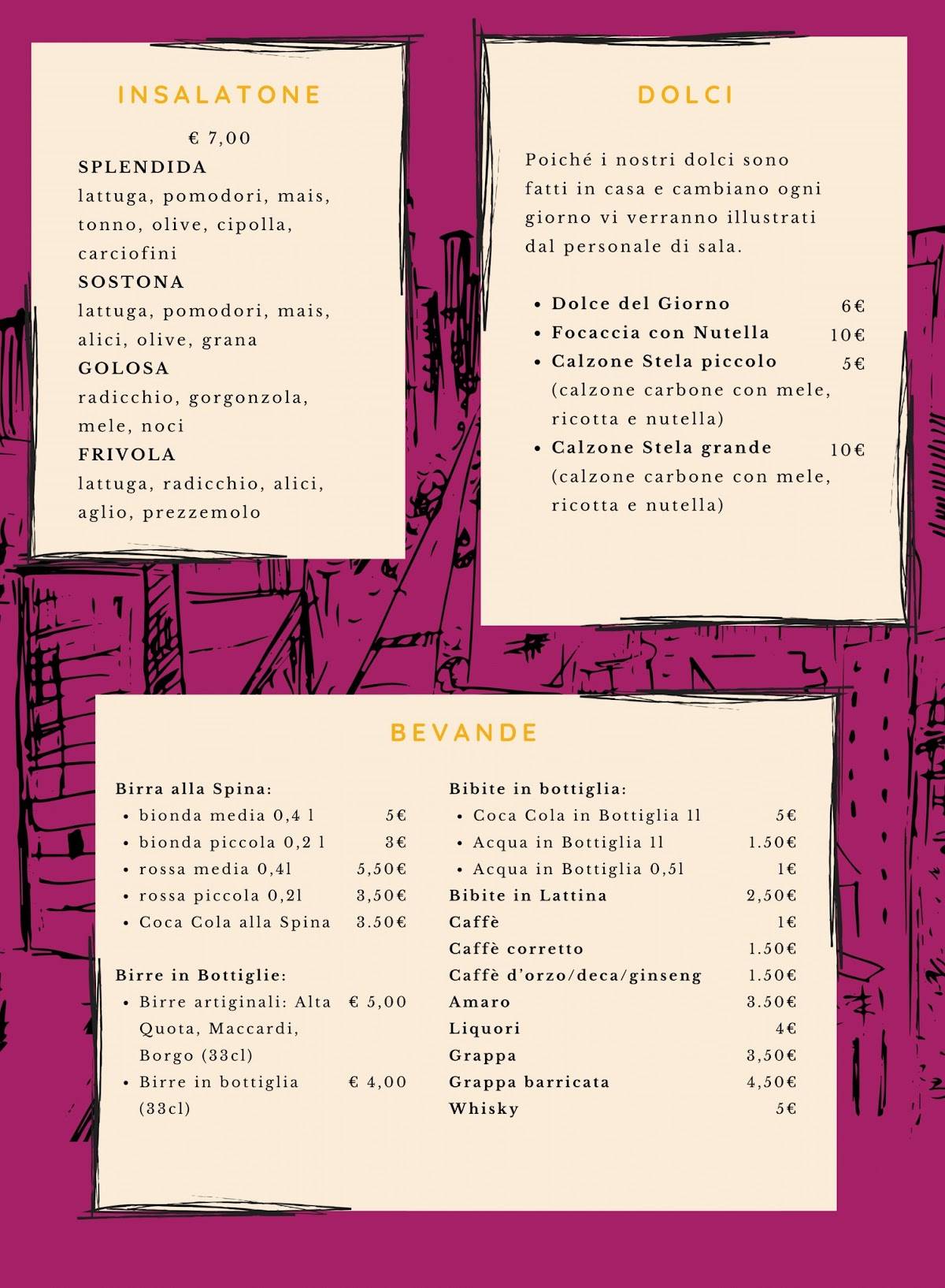 Menu di Pizzeria La Sosta 