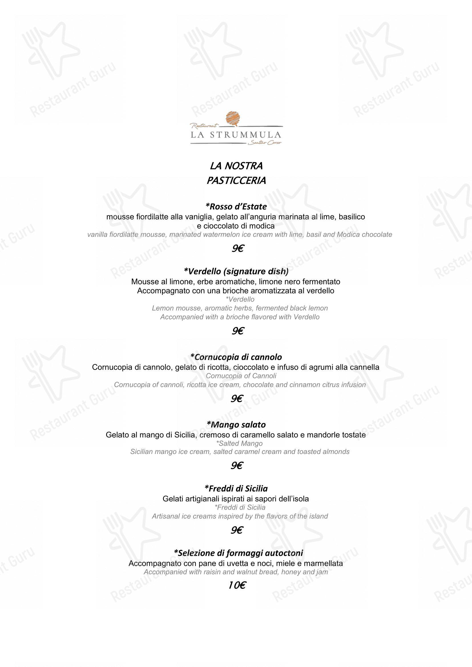 La Strummula Restaurant in Santa Flavia - Menu