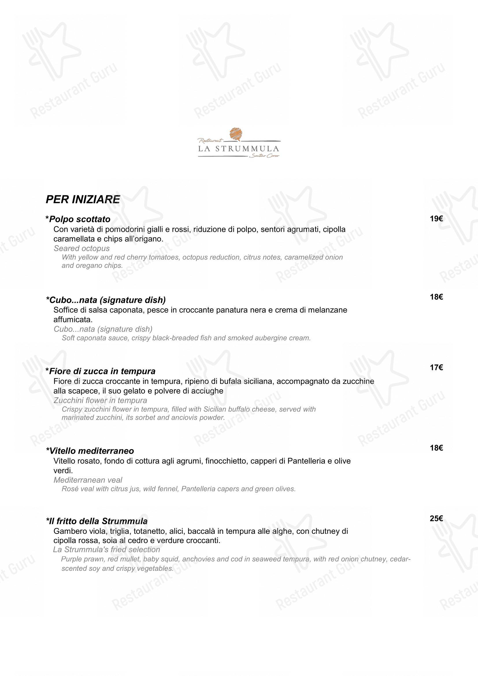 Menu di La Strummula Restaurant - Menu