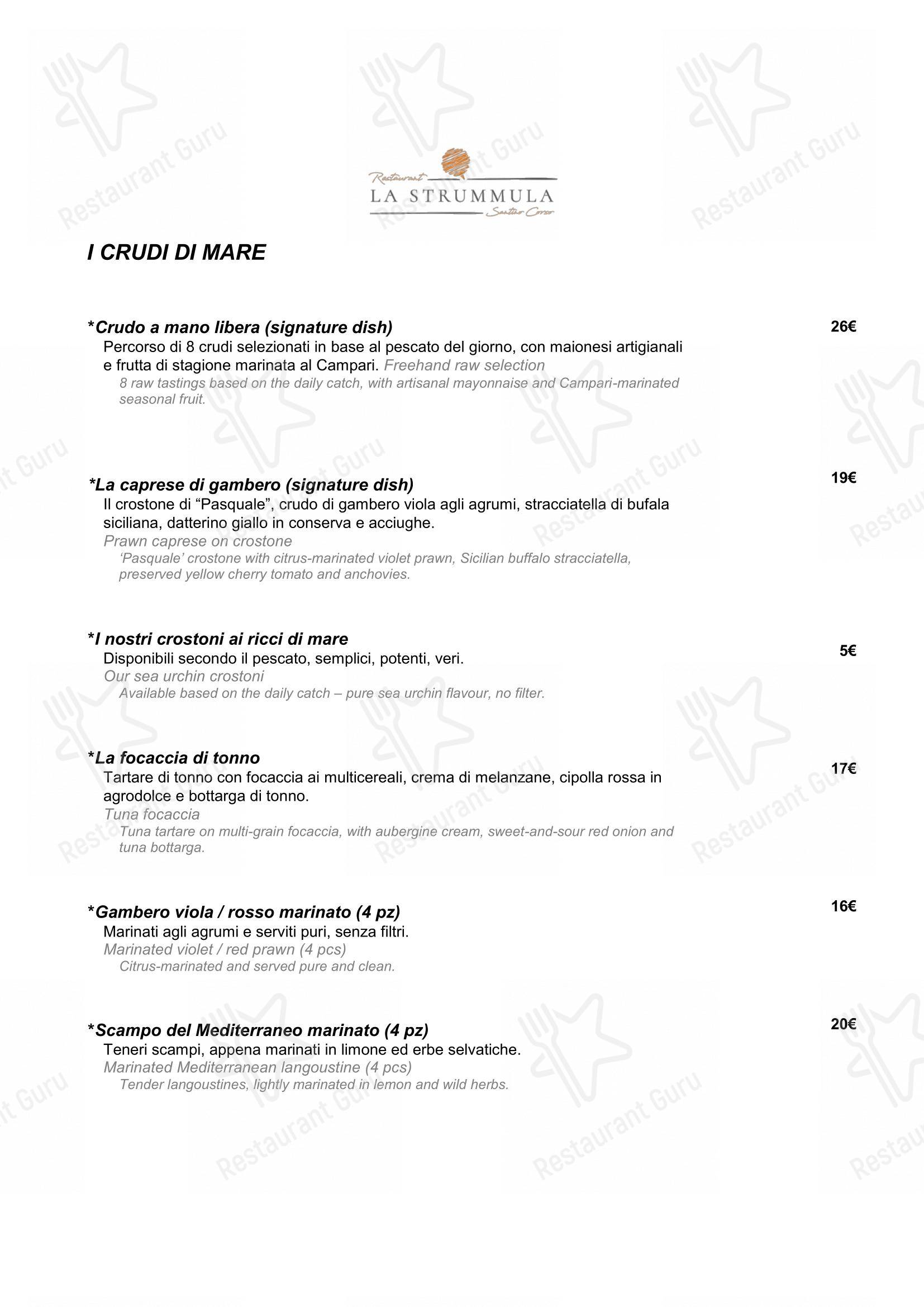 Menu di La Strummula Restaurant - Menu