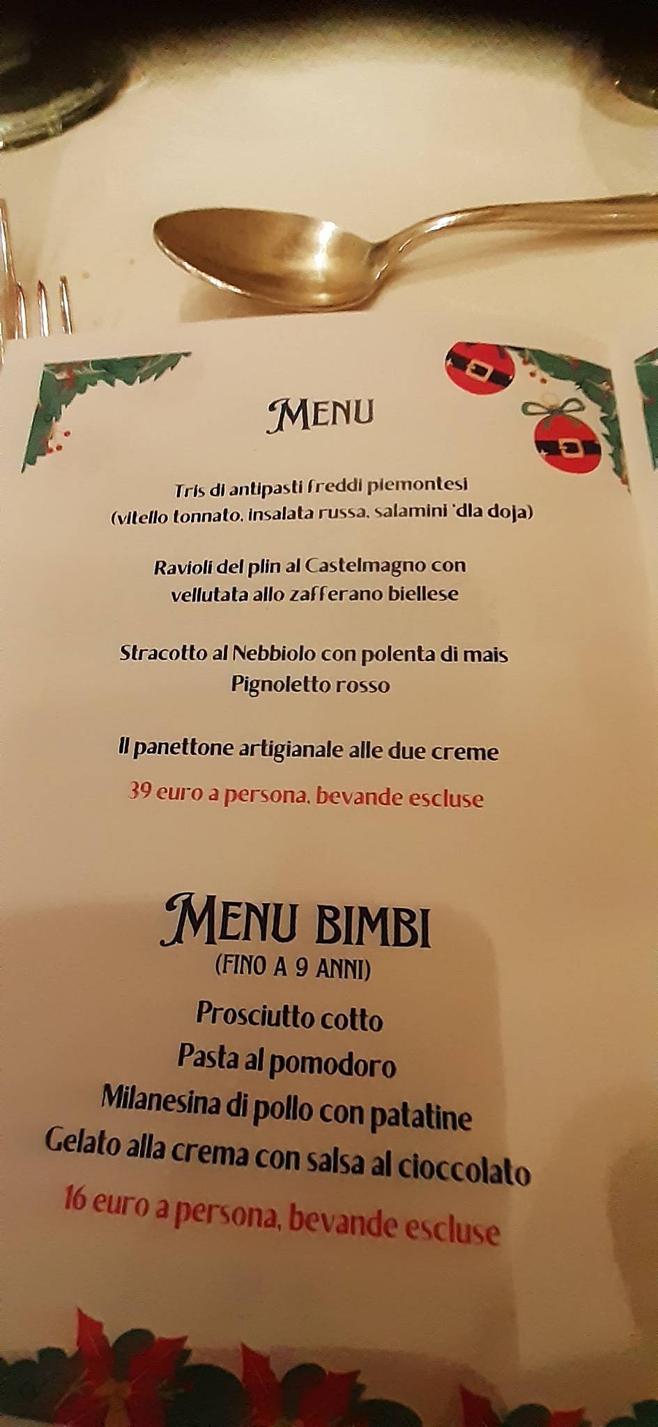 Menu di La Taverna del Ricetto 
