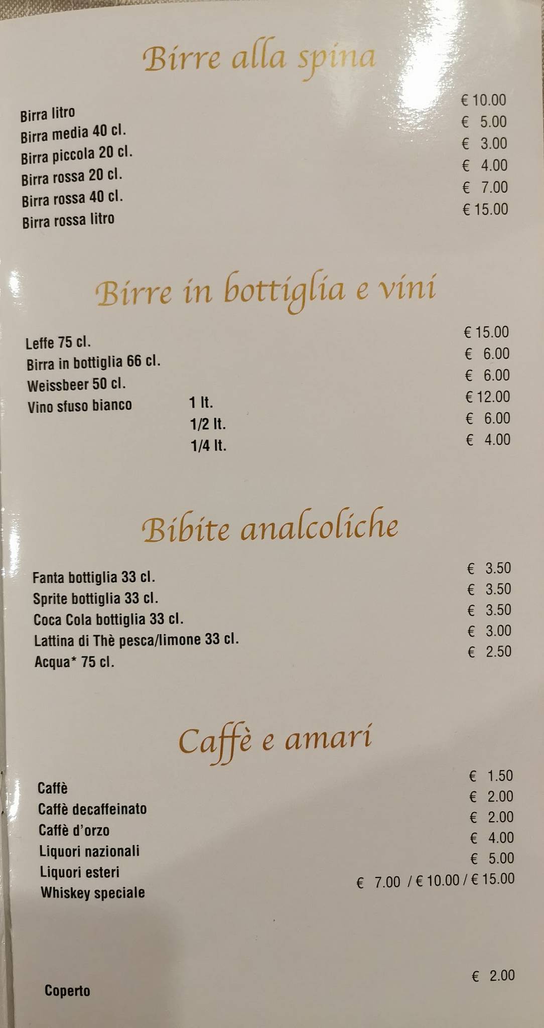 Menu di La Terrazza 