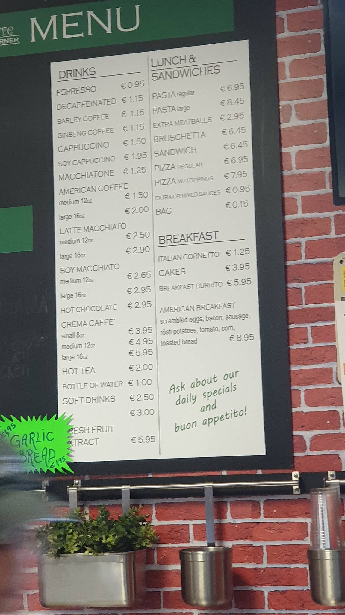 Menu di La Torre 