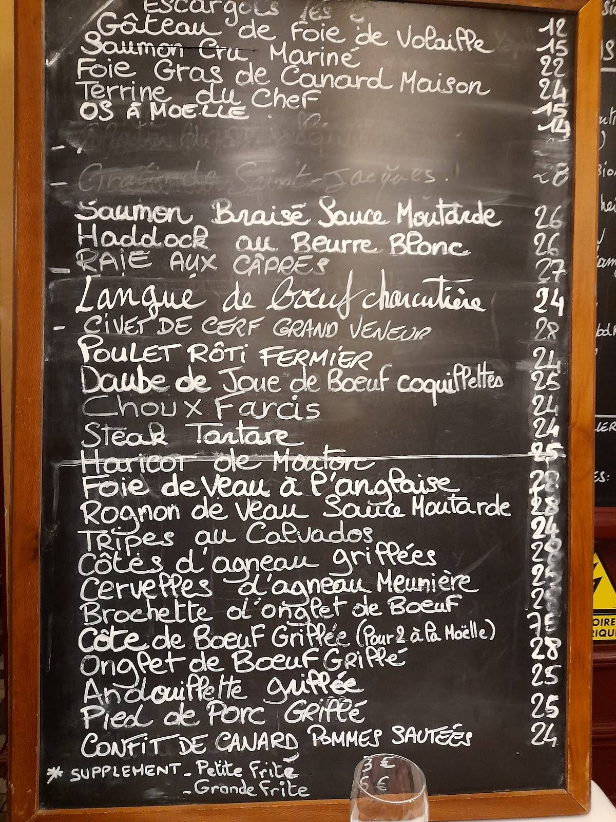 Menu at La Tour Montlhéry - Chez Denise restaurant, Paris, 5 Rue des  Prouvaires