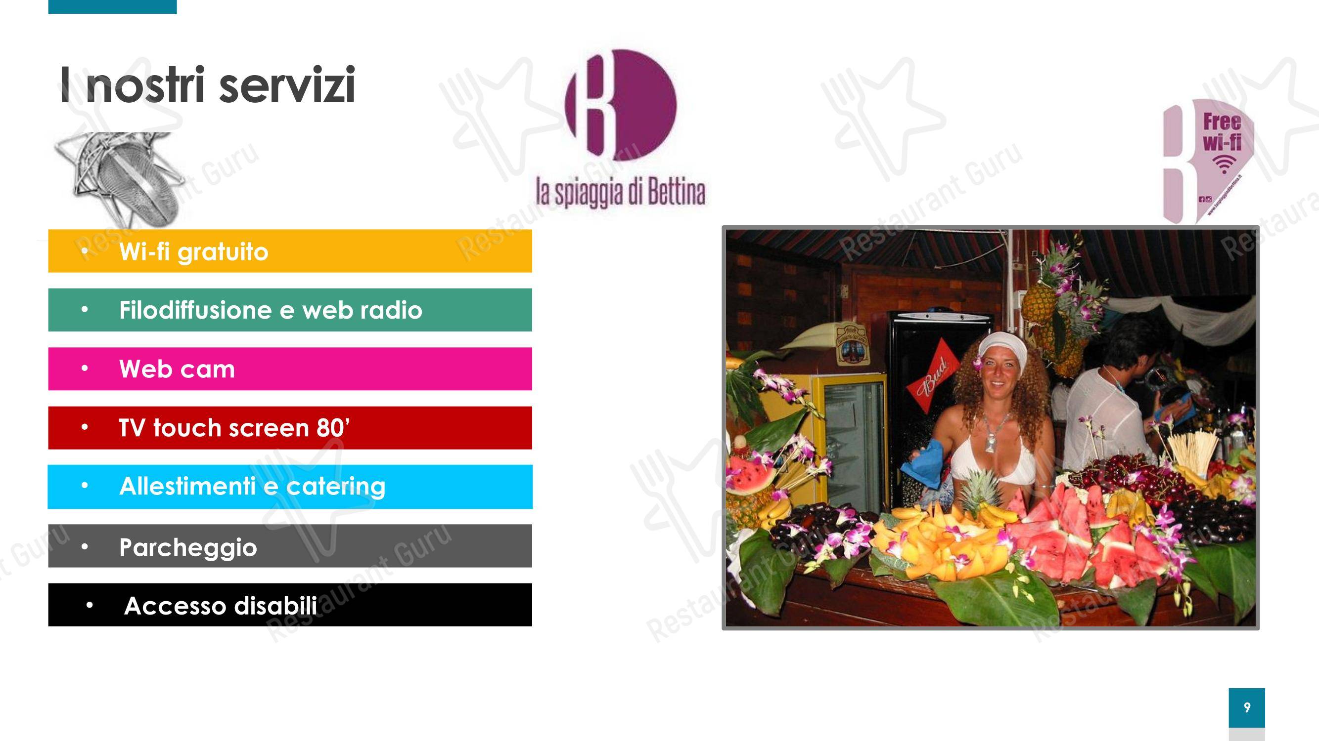 Menu di La spiaggia di Bettina - Menu