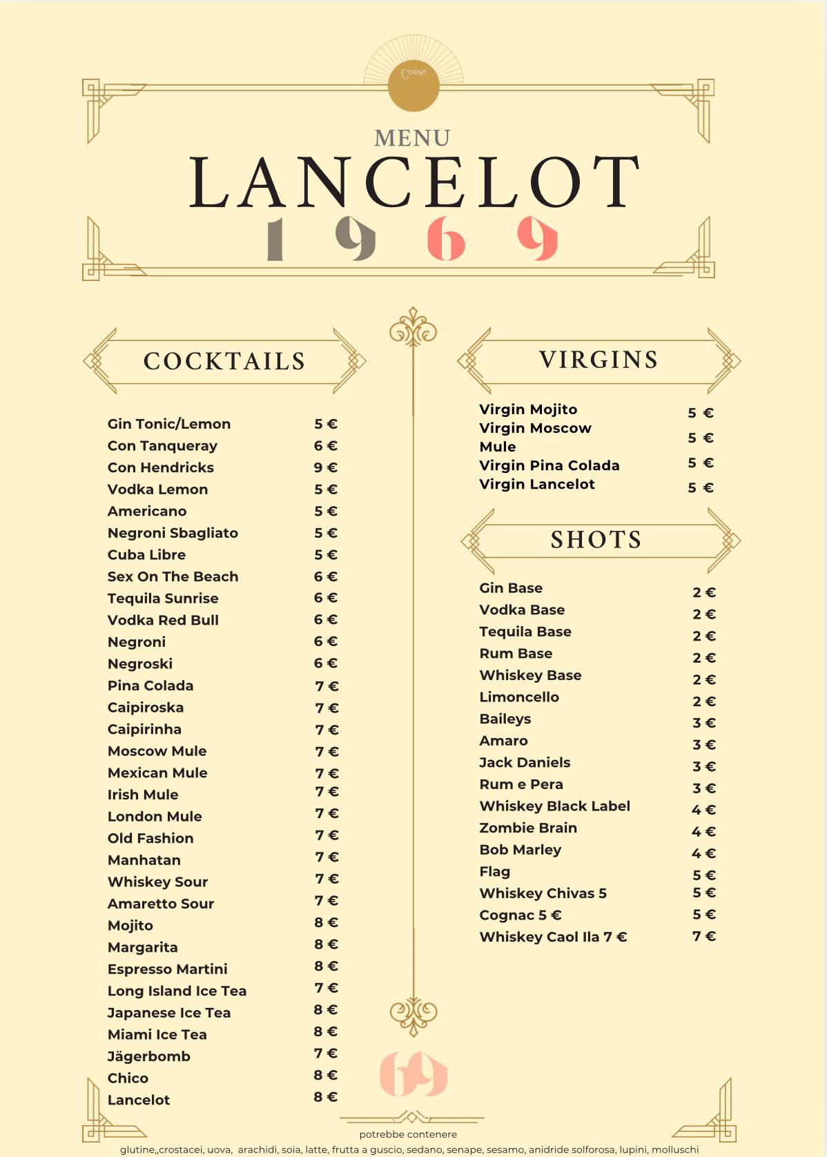 Menu di Lancelot 