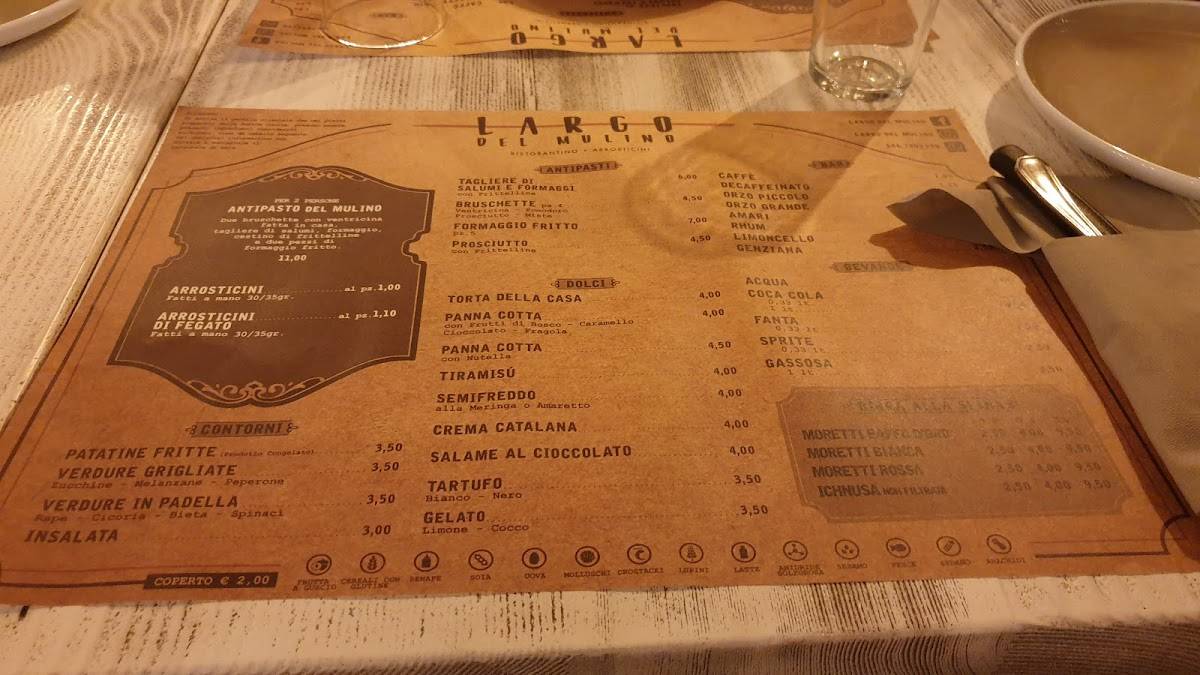 Menu di Largo del Mulino 