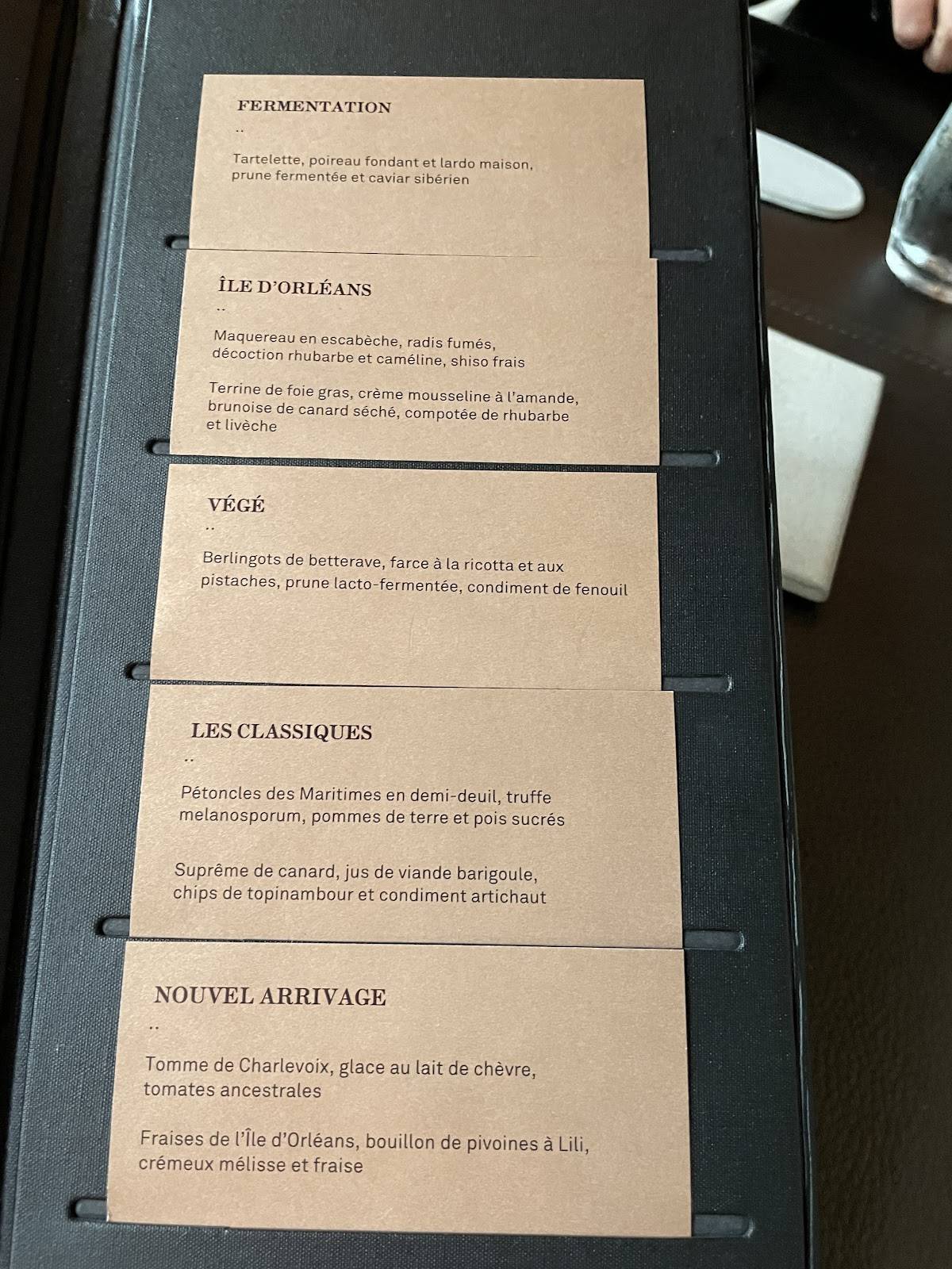 Menu de Laurie Raphaël