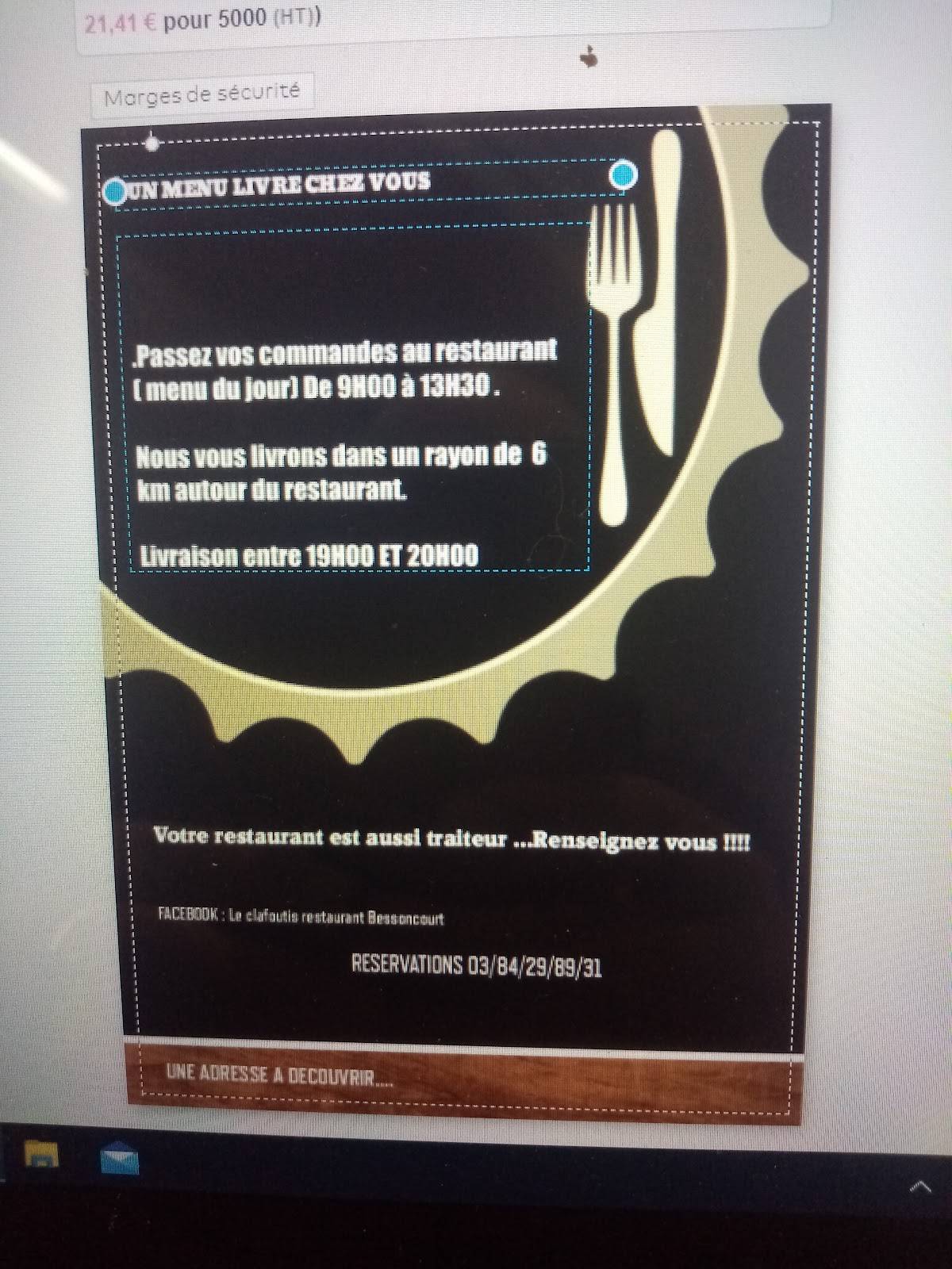 Menu de Le Clafoutis