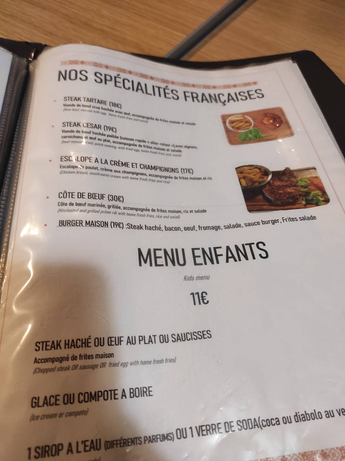 Menu de Le Delta Lyon