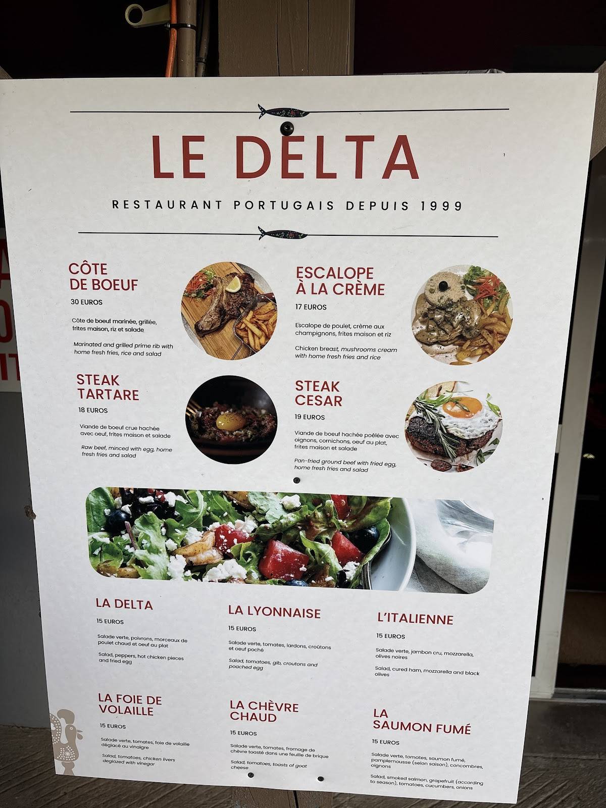 Menu de Le Delta Lyon