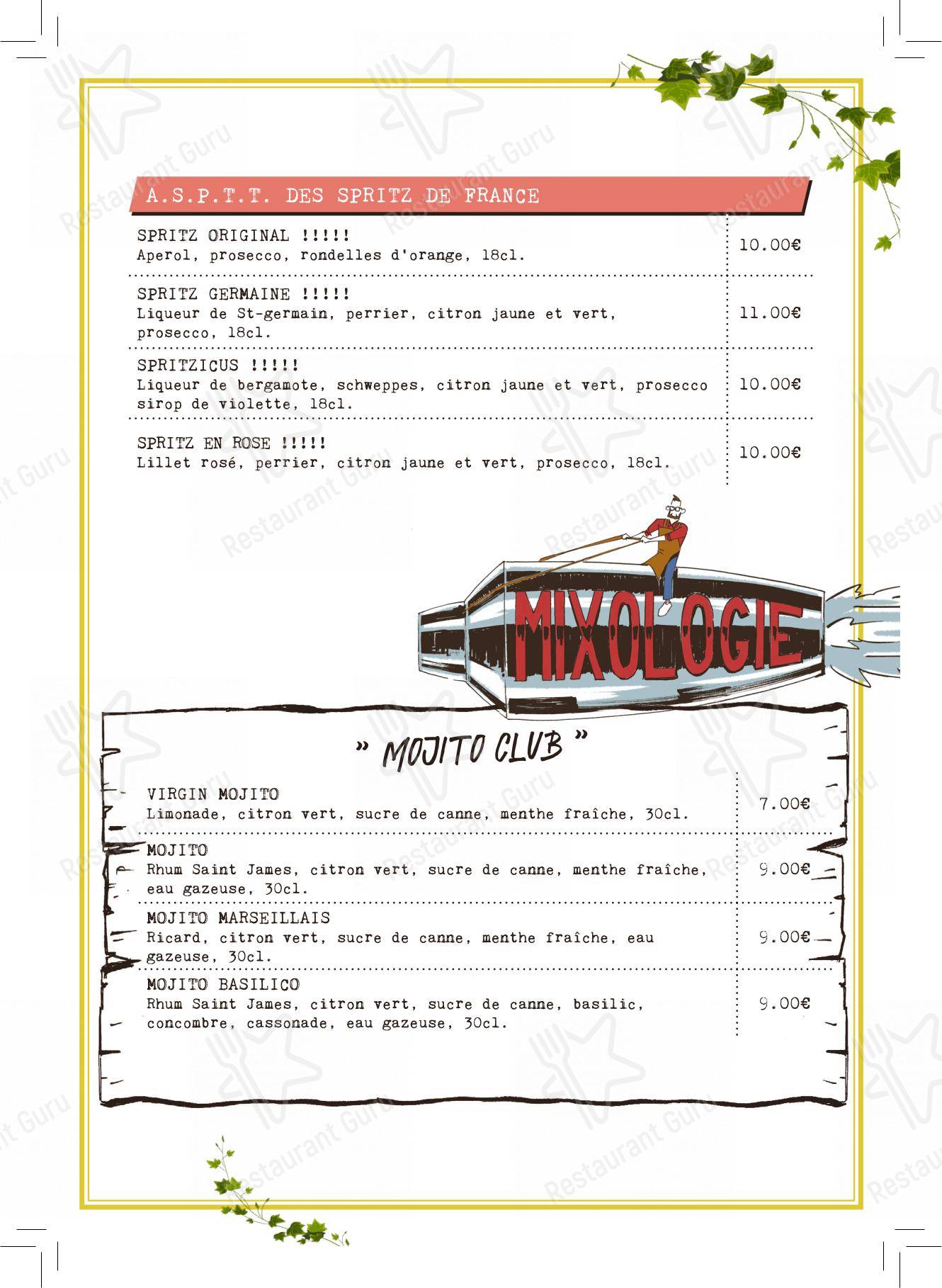 Menu pour Le Flech - Menu