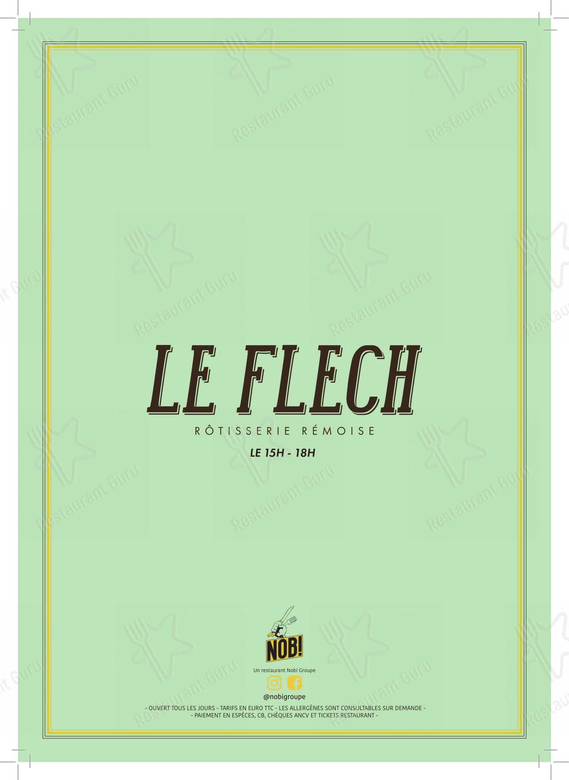 Menu pour Le Flech - Menu